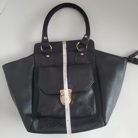 New Look Handheld Buckle Detail Satchel, Black, - Picture 9 of 9